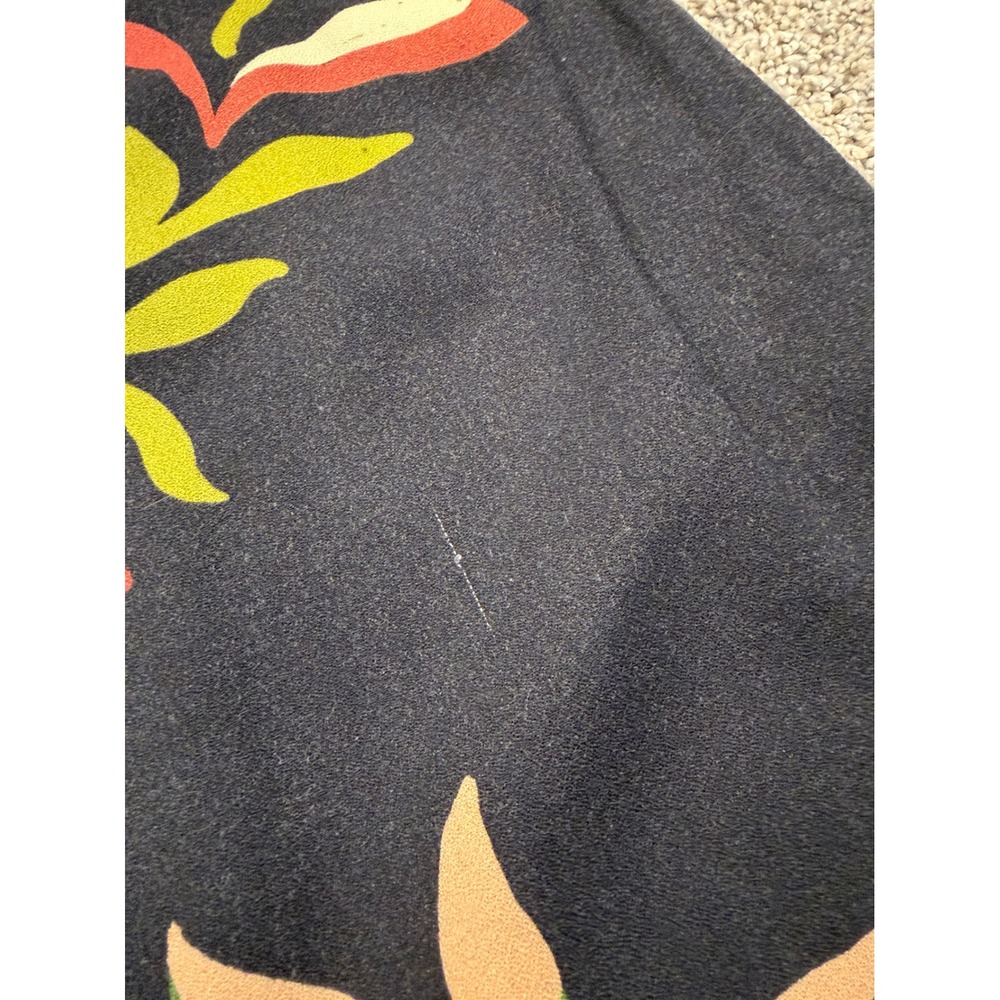 Farm Rio Floral Flare Pants Womens XS Black Tropical Wide Leg - Picture 10 of 15